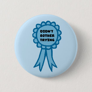 Lint Niet Geprobeerd Blauwe Prijslint Ronde Button 5,7 Cm