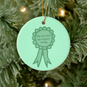 Lint Niet Uitgevallen Teal Domme Award Lint Keramisch Ornament