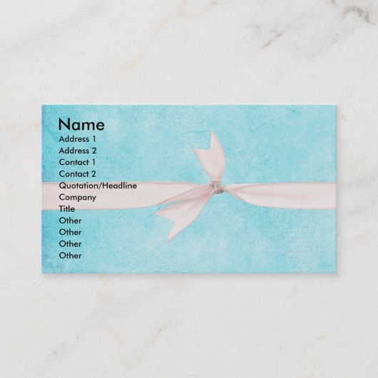 Lint op Blauwgroen blauwe achtergrond Visitekaartje (Voorkant)