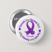 Lint op hart - alvleesklier-kanker ronde button 5,7 cm (Voorkant /achterkant)