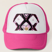 Lint op hoop en support, borstkanker_ trucker pet (Voorkant)