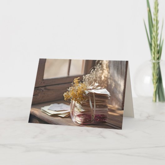 Lint op oude letters door venster kaart (Voorkant)