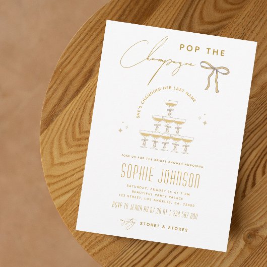 Lint Pop de Champagne Tower Vrijgezellenfeest Kaart