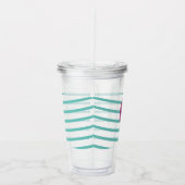 Lint Purple Ijs Stripes Monogram Acryl Drinkbeker (Rechts)