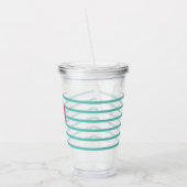 Lint Purple Ijs Stripes Monogram Acryl Drinkbeker (Links)