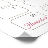 Lint Rosa Coquette Raad de uitgavedatum kalender  Poster (Hoek)