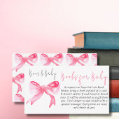 Lint Roze Bows Baby Meisje Boeken Baby shower Game Informatiekaartje