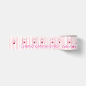 Lint Roze & Witte Streep Gelukkige Verjaardag (Voorkant)