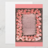 Lint-Rozen en leder-verzadigde vetweefsel Foto-Lij Briefpapier (Voorkant / Achterkant)