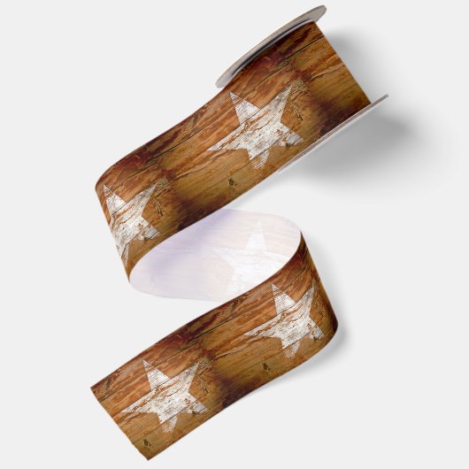 Lint Rustic Houtnerf Primitive Witte Verf Ster (Achterkant)