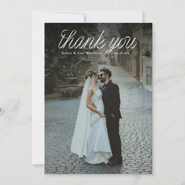 Lint Script Top Minimalistische Trouwfoto  Bedankkaart