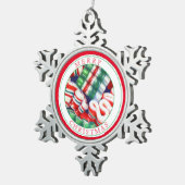 LINT SNOEP Pewter Sneeuwvlok Ornament + Tekst (Rechts)
