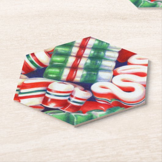 LINT SNOEP zeshoek papier Onderzetters (Schuin)