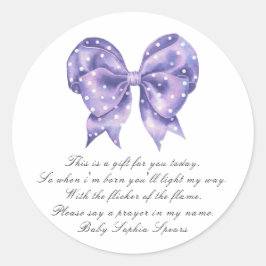 Lint Stippen Baby shower - Gebedskaarslabel Ronde Sticker