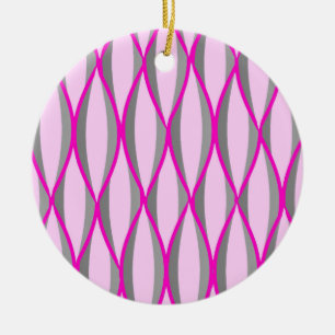 Lint uit de middeleeuwen - roze en grijs / grijs keramisch ornament