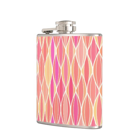 Lint uit de middeleeuwen - roze, koraal en goud heupfles (Links)