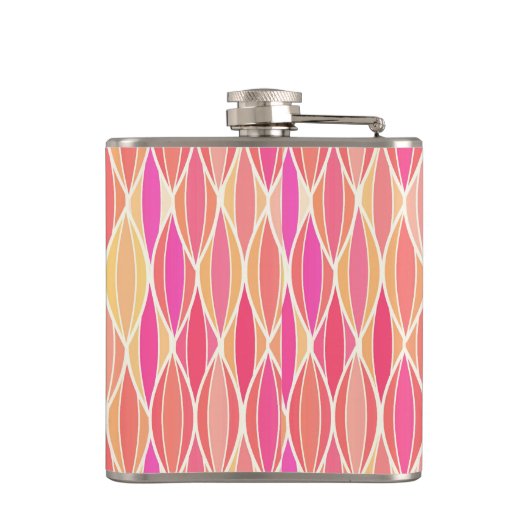 Lint uit de middeleeuwen - roze, koraal en goud heupfles (Achterkant)