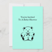 Lint Vaandel Baby Shower Teddybeer Uitnodiging (Achterkant)