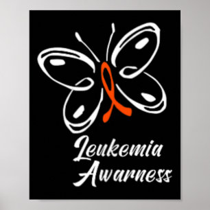 Lint vlinder AML Leukemie Bewustzijn 1 Poster