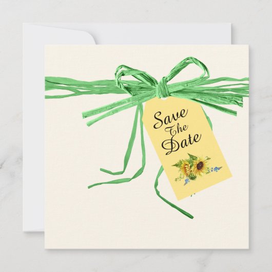 Lint voor elke gelegenheid en zonnebloemen uitnodi kaart (Voorkant)