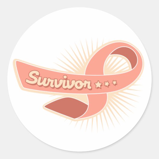 Lint voor overlevende endometriumkanker ronde sticker (Voorkant)