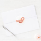 Lint voor overlevende endometriumkanker ronde sticker (Envelop)