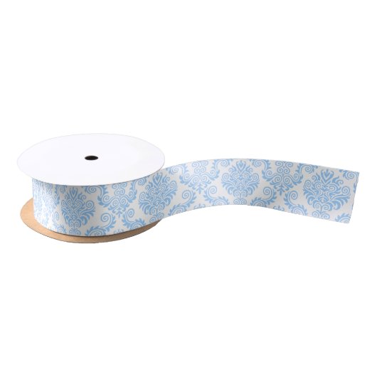 Lint wit en blauw Damask Pattern (Spoel)