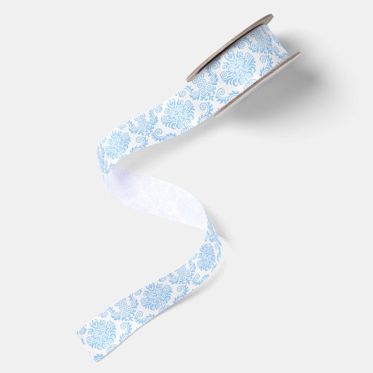 Lint wit en blauw Damask Pattern (Achterkant)