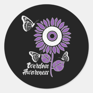 Lint Zonnebloemvlinder Overdosis Awareness Mont Ronde Sticker