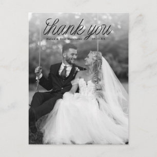 Lint Zwarte Script Top Minimalistische Trouwfoto Briefkaart