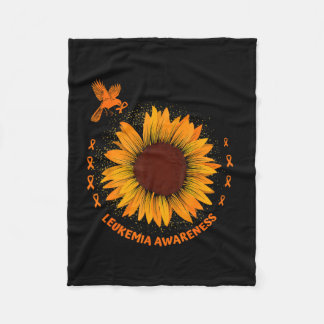 Lintbewustzijnslint oranje bloem vogel hoop fleece deken