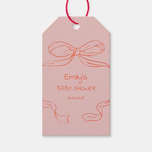 Lintboog - Baby shower Gift Labels Cadeaulabel (Voorkant)