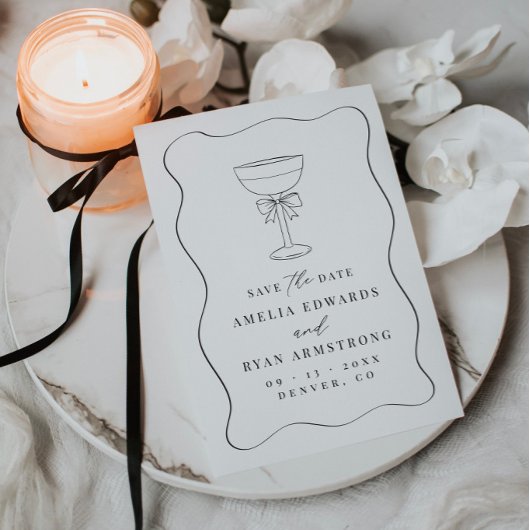 Lintboog Elegant Modern Save the Date Kaart