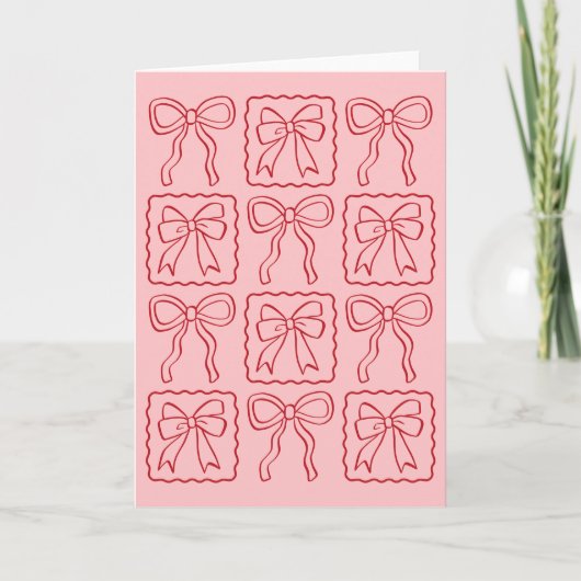 Lintboog roze rood briefpapier kaart (Voorkant)