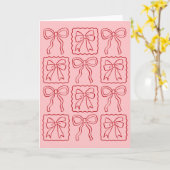 Lintboog roze rood briefpapier kaart (Gele Bloem)