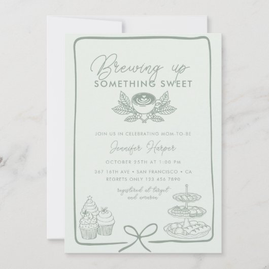 lintboog | Sweet Baby shower Invitation Kaart (Voorkant)