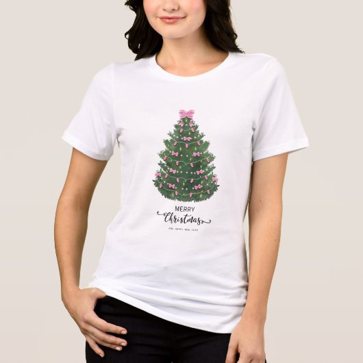 Lintboom met tekst #kerst #cadeau #liefde Tri-Blend shirt (Voorkant)