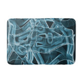 Lintcurven, blauw neon met reliëf en overlapping badmat (Voorkant)