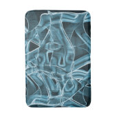 Lintcurven, blauw neon met reliëf en overlapping badmat (Voorkant Verticaal)