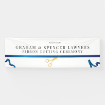 Lintdoorsnijceremonie banner in blauw