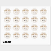 Lintel beige crème verjaardag ronde sticker (Vel)