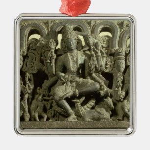 Lintel die de drieviendheid afschildert: Siva, Bra Metalen Ornament