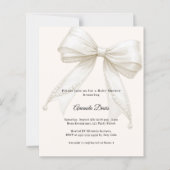 Lintel ivoor parels luxe Baby Shower uitnodiging (Voorkant)