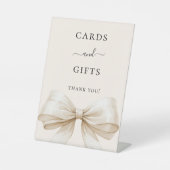 Lintel ivoren kaarten cadeaus bord reclamebord met voetstuk (Voorkant)