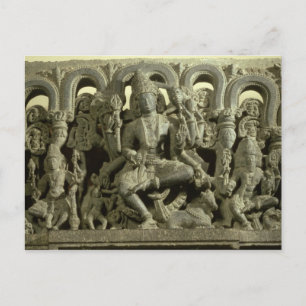 Lintel met afbeelding van de Trinity: Siva, Brahma Briefkaart
