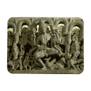 Lintel met afbeelding van de Trinity: Siva, Brahma Magneet