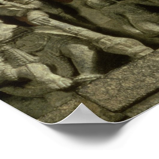 Lintel met afbeelding van de Trinity: Siva, Brahma Poster (Hoek)