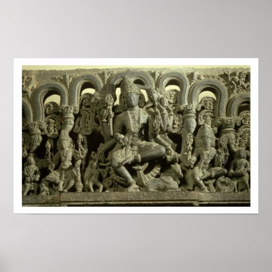 Lintel met afbeelding van de Trinity: Siva, Brahma Poster (Voorkant)