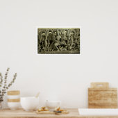 Lintel met afbeelding van de Trinity: Siva, Brahma Poster (Keuken)