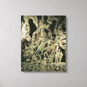 Lintel met Shiva Nataraja, Kakatiya dynasty Canvas Afdruk